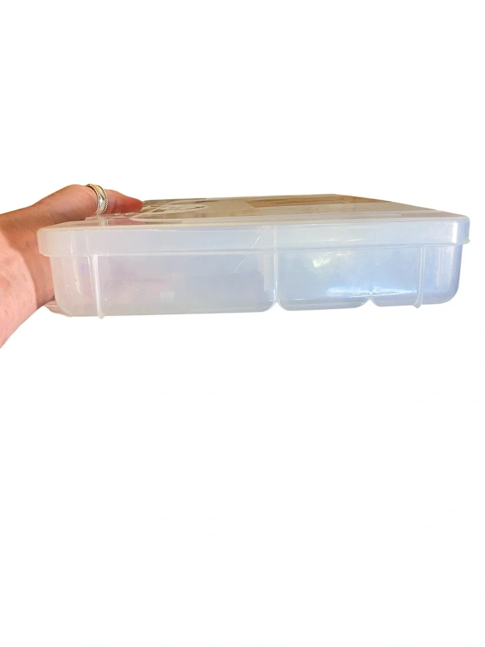 Creative Options Utility Storage Box Clear Plastic Bead Box Purple Latches NWT